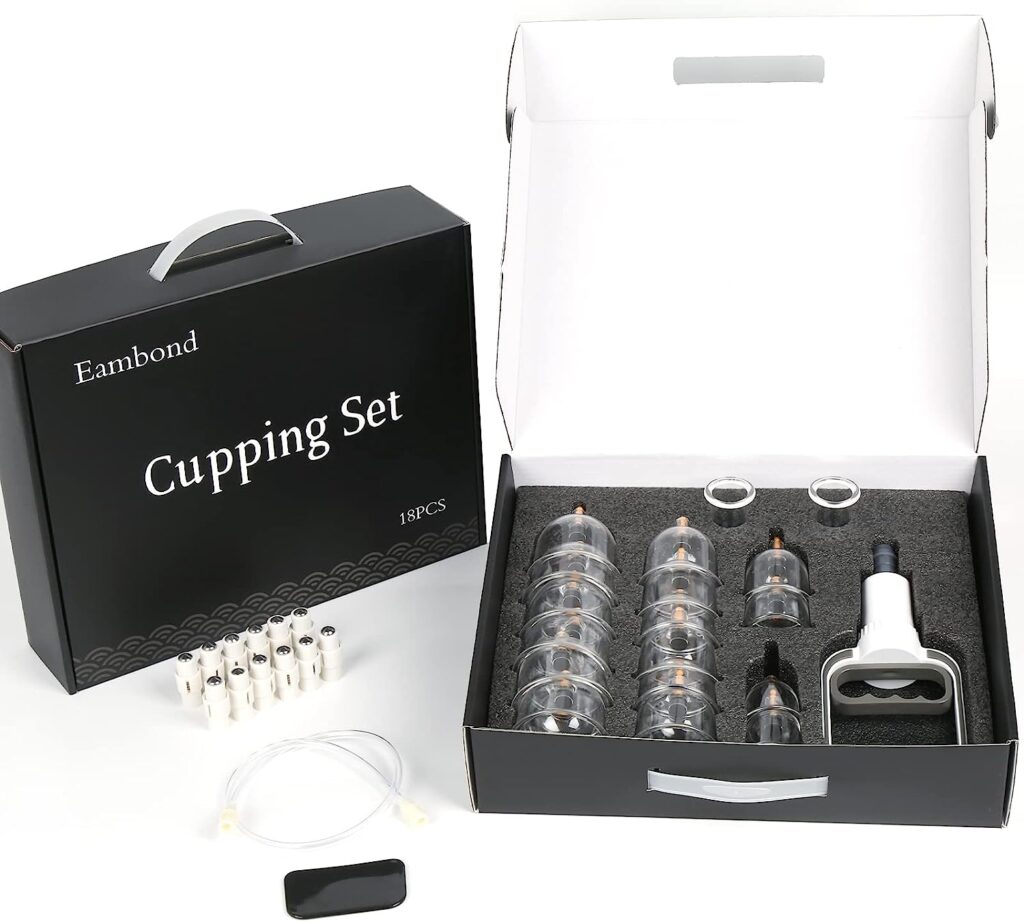 Eambond Cupping Set, Cupping Therapy Sets Massage Back, Pain Relief, Physical Therapy, Chinese Cupping kit with Vacuum Pump - Massage Cupping Cup for Massage TherapistsâImprove Your Health  Wellness